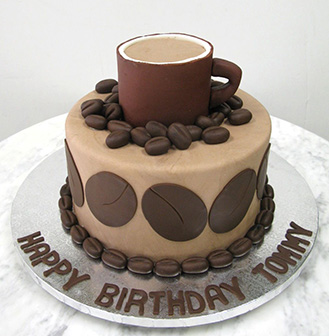 Dark Roast Coffee Themed Cake