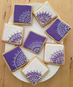 Purple Patterns Diwali Cookies
