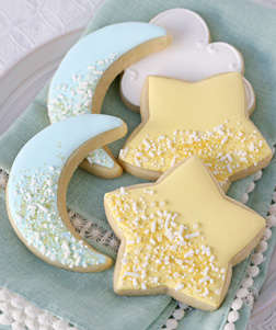 Pastel Moon and Star Cookies