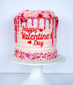 Quirky Valentine's Drip Cake