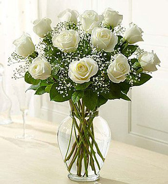 Pure Joy White Roses Bouquet