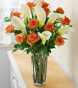 Orange Rose & Calla Lily