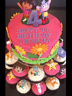 Dora and Boots Cupcake Stack Cake