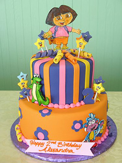 Dora, Boots, and Isa Birthday Cake