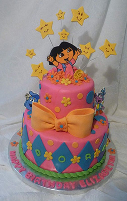 Dora the Explorer Big Bow Birthday Cake