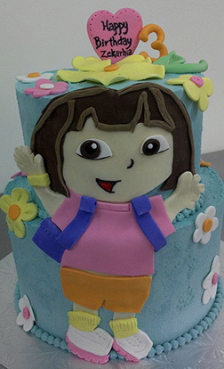 Dora the Explorer Tiered Wildflower Cake