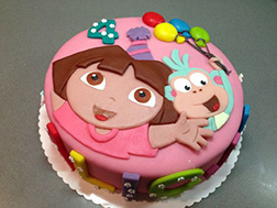 Dora and Boots Balloon Bash Cake