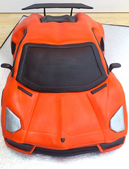 Fire Orange Lambo Birthday Cake