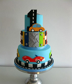 Tiered Raceway Birthday Cake