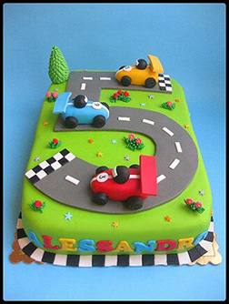 Colorful Racetrack Birthday Cake