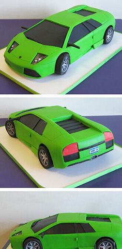 Green Lambo Birthday Cake