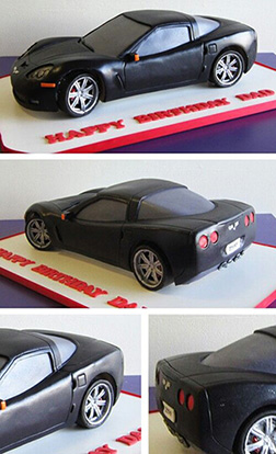 Jet Black Sports Car Cake