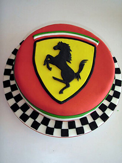 Round Track Ferrari Cake