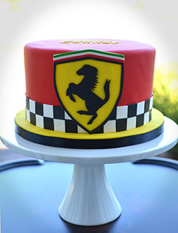 Raised Racing Ferrari Cake