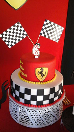 Checkered Flag Ferrari Birthday Cake