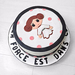 Polkadot Princess Leia  Birthday Cake