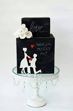 Will You Be Mine Silhouette Cake