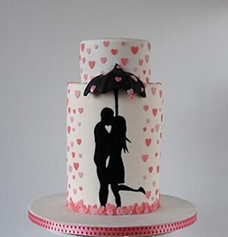 Raining Hearts Cake