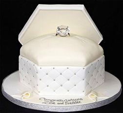 Flowing White Ringbox Cake