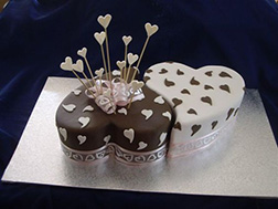 Two Hearts United Cake