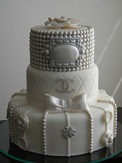 Chanel Tiered Bridal Shower Cake