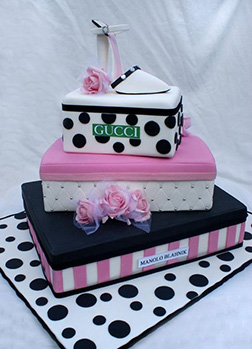 Polkadot Shoebox Stack Bridal Shower Cake