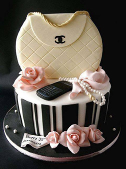 Soft Chanel Stack Bridal Shower Cake