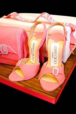 Choo Pink Heels Bridal Shower Cake