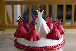 Ladies in Red Bridal Shower Cake