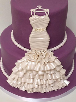 Laveder Drape Bridal Shower Cake