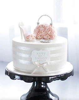 Chic Rose Purse Bridal Shower Cake