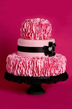 Pink Wild Flowers Bridal Shower Cake