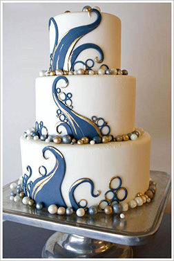 Abstract Waves Bridal Shower Cake