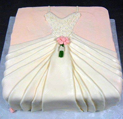 White and Pink Gown Bridal Shower Cake