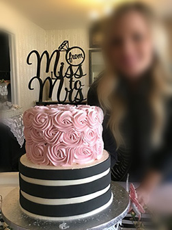 Black and White Stripe Floral Stack Bridal Shower Cake