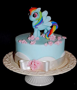 Rainbow Dash Pink Petals Cake