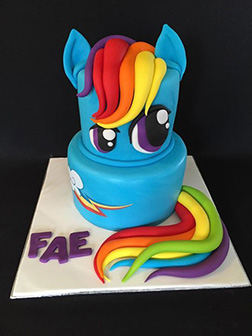 Rainbow Dash Tiered Cake