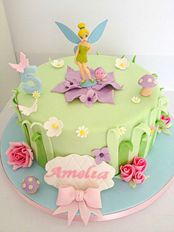 Tinkerbell Pastel Garden Cake