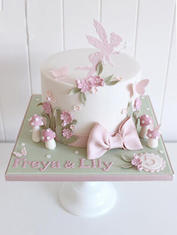 Tinkerbell Pink Silhouette Cake