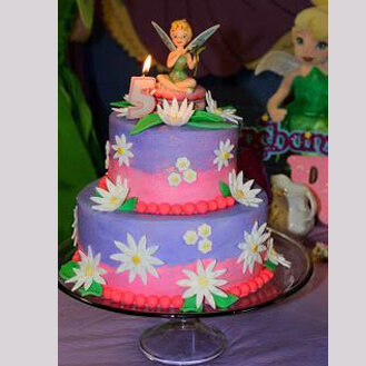 Tinkerbell Color Blend Tier Cake