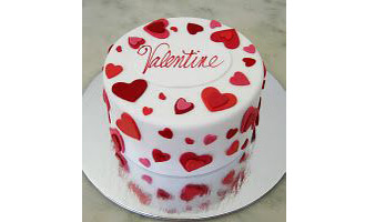 Drizzled with Hearts Cake