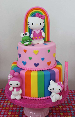 Rainbow Bloom Hello Kitty Cake