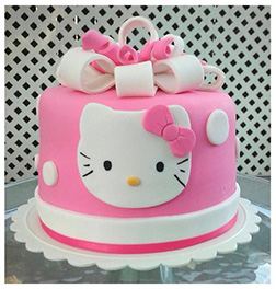 Clean and Simple Hello Kitty Cake