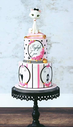 Parisian Kitty Tiered Cake