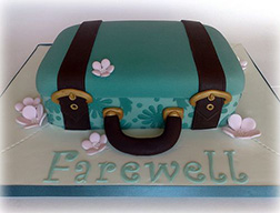 Floral Farewell Suitcase Cake