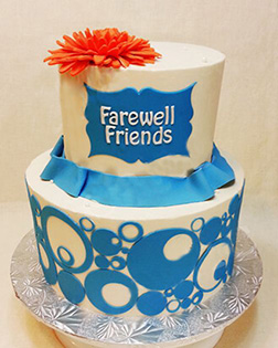 Tiered Abstract Farewell Cake