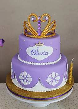 Lavender Princess Crown Cake