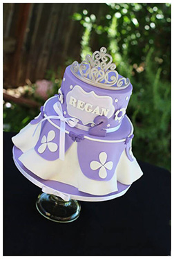 Regal Purple Princess Crown Cake