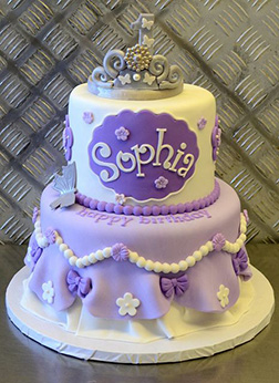 Princess in Purple Tiered Cake