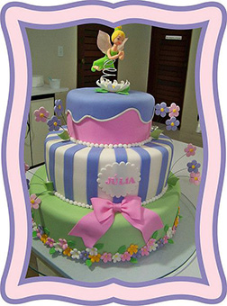 Tinkerbell Triple Tiered Birthday Cake